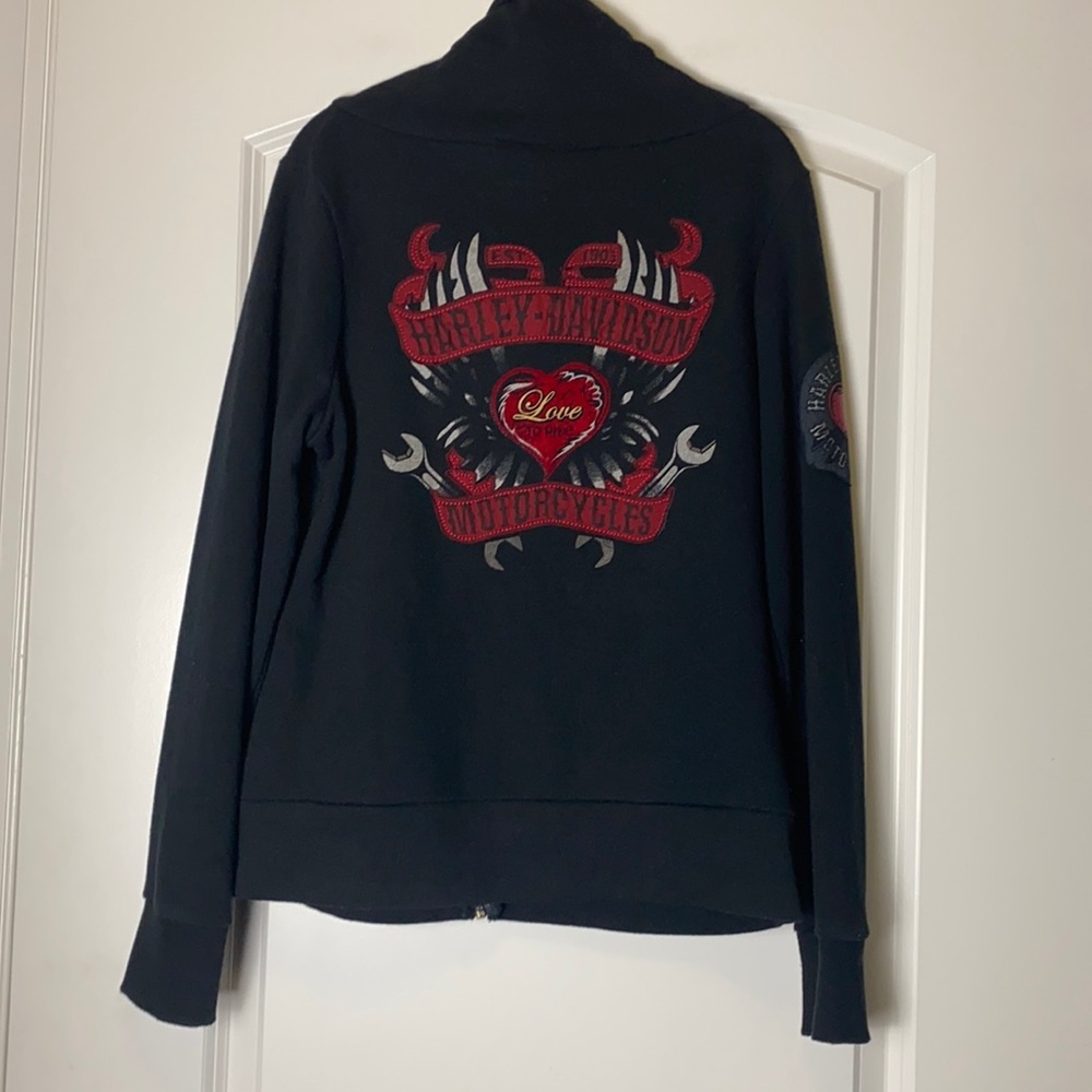 Harley-Davidson motorcycles women’s Love To Ride zip up cowlneck sweatshirt